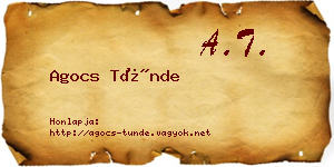 Agocs Tünde névjegykártya