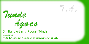 tunde agocs business card